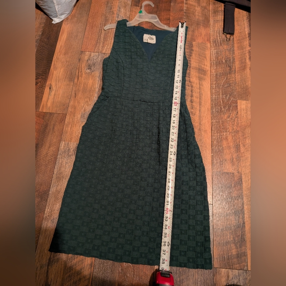 Tabitha For Anthropologie Green Basketweave Knit Sheath Dress, Size 6 - Picture 10 of 11